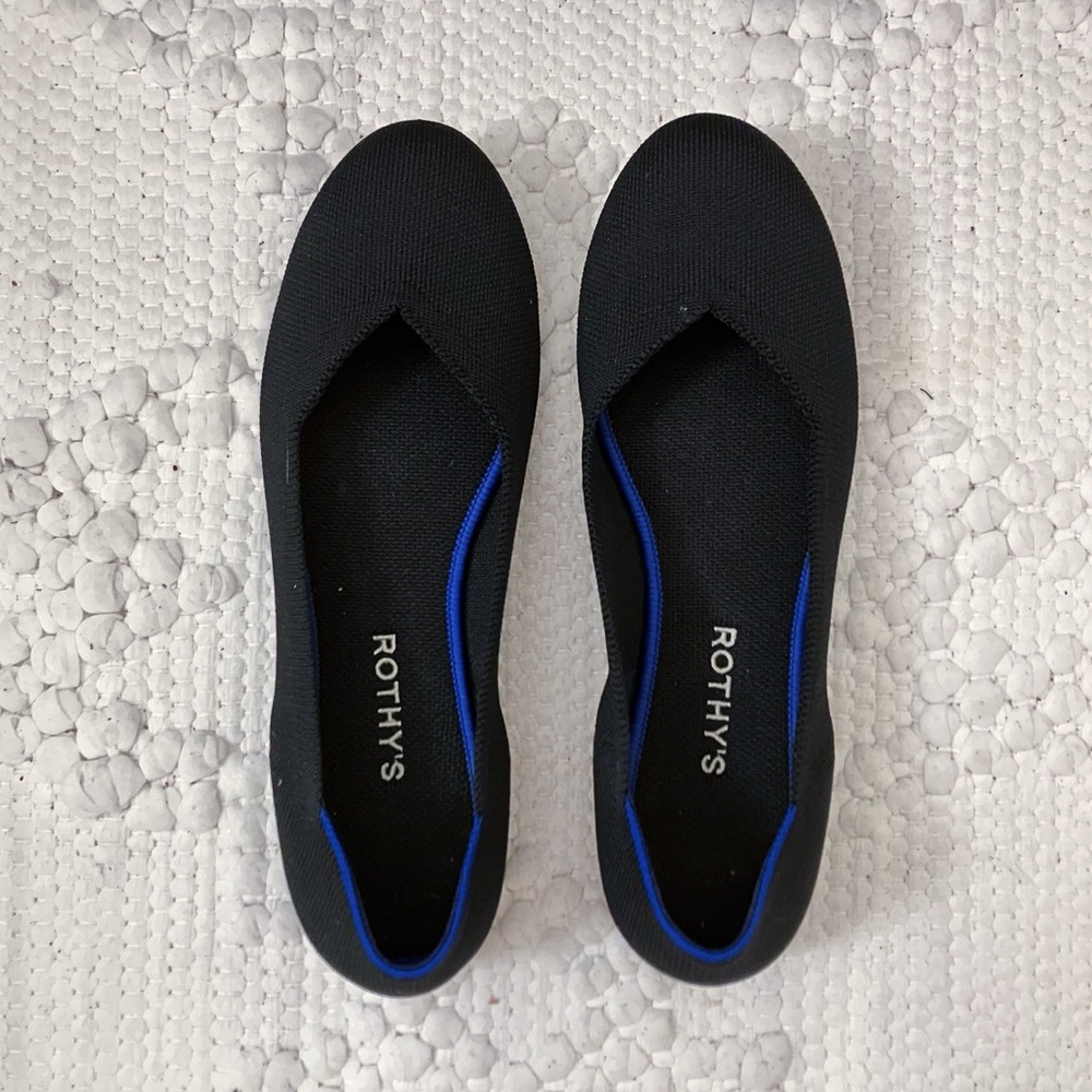 Rothy’s The Flat Black Round Toe Shoes size 10